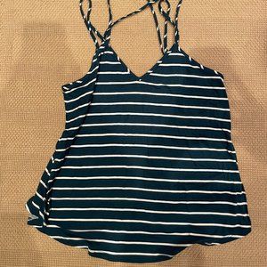 Super soft teal and white striped tank